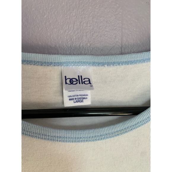 Jeep baseball tee / Since 1941 / women size L / fitted / raglan / blue / white - Picture 4 of 6